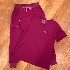Figs Dark Magenta Small/Small Petite Set